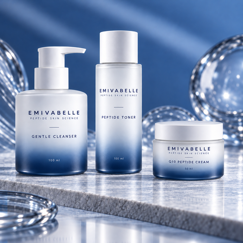 EMIVABELLE – Reinigung, Toner und Q10-Tagescreme · Verpackungsvisualisierung